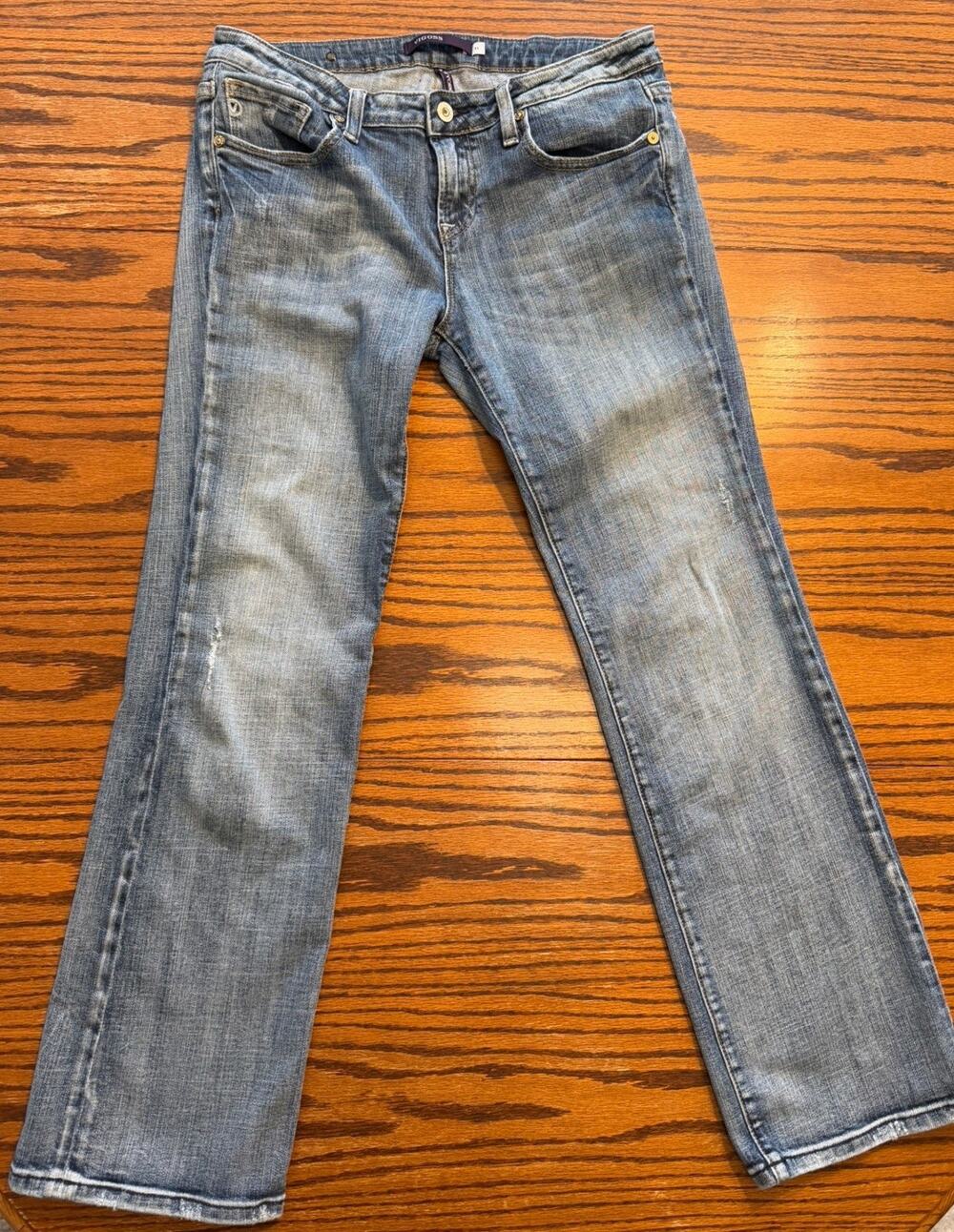 VIGOSS Womens Juniors 11 New York Boot Cut Jeans Light Wash Mid to Low Rise